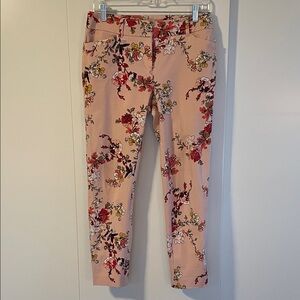 New York & Company Floral Skinny Pants - Gorgeous Pink and Red Pattern